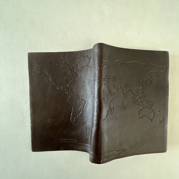 New Genuine Leather Made in Italy World Map Beautiful Lined Notebook - Brown - Picture 6 of 10